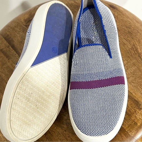 Rothy's The Sneaker Slip On in Blue Reflective Stripe 5 - Picture 7 of 11